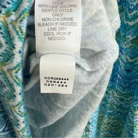 J. Jill Blue Surplice Aegean Island Ikat Print Maxi Dress Stretch Jersey Plus 3X - Picture 12 of 12